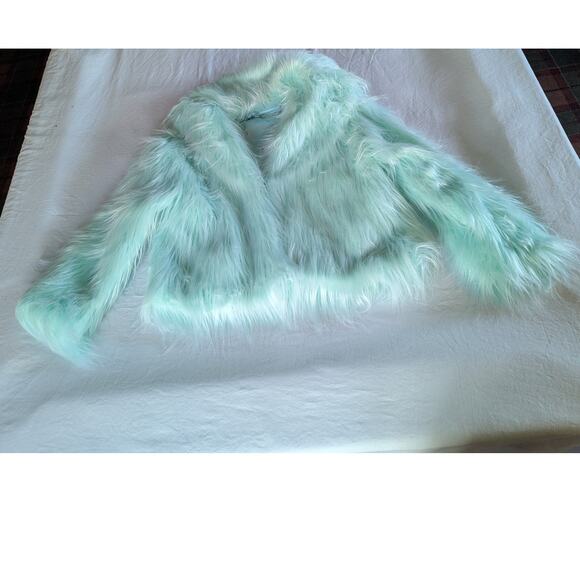 Taylor Swift Size M/L Faux Fur Coat The Life of a Showgirl Mint Jacket ASO TS - Picture 3 of 13